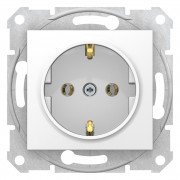 Розетка Schneider Electric Sedna із самозатискними клемами із заземленням без шторок білий SDN3001821