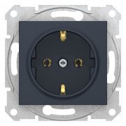 Розетка Schneider Electric Sedna із самозатискними клемами із заземленням без шторок графіт SDN3001870