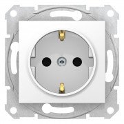 Розетка Schneider Electric Sedna із заземленням та шторками білий SDN3000121