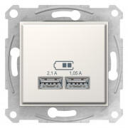 USB-розетка Schneider Electric Sedna 2,1А слоновая кость SDN2710223