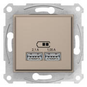 USB-розетка Schneider Electric Sedna 2,1А  титан SDN2710268