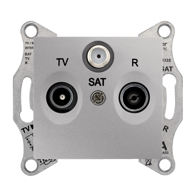Розетка TV/R/SAT Schneider Electric Sedna прохідна алюміній SDN3501260