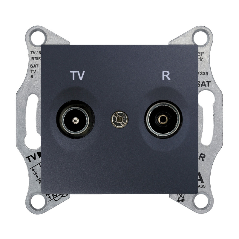 Розетка TV/R Schneider Electric Sedna кінцева графіт SDN3301670