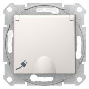 Розетка Schneider Electric Sedna із заземленням зі шторками та кришкою IP44 слонова кістка SDN3100323