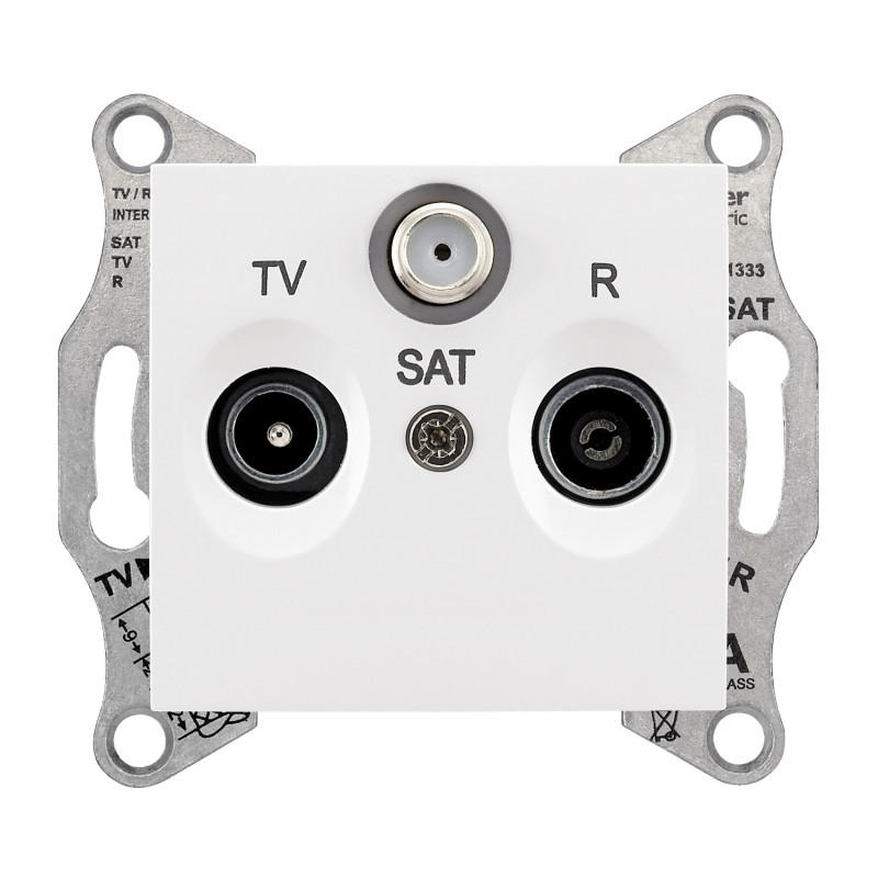 Розетка TV/R/SAT Schneider Electric Sedna оконечная белый SDN3501321