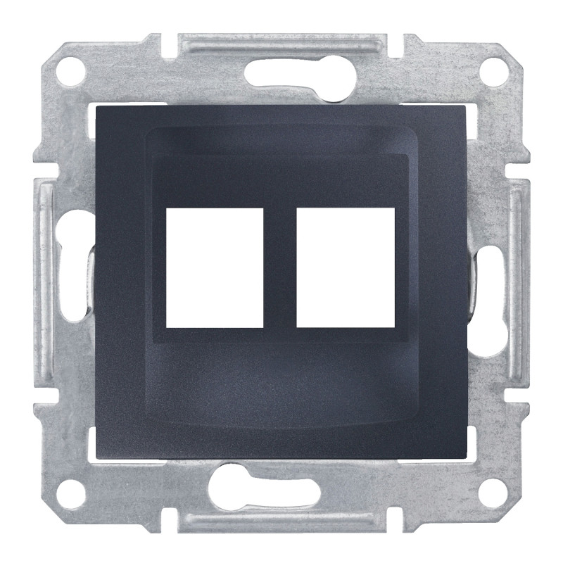 Накладка двомодульна АМР Schneider Electric Sedna КАТ5Е 6 UTP графіт SDN4400670