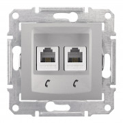 Телефонная розетка двойная Schneider Electric Sedna алюминий SDN4201160
