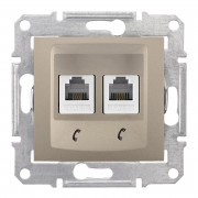 Телефонная розетка двойная Schneider Electric Sedna титан SDN4201168