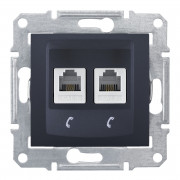 Телефонная розетка двойная Schneider Electric Sedna графит SDN4201170