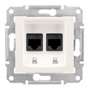 Компьютерная розетка двойная Schneider Electric Sedna RJ45 5e UTP слоновая кость SDN4400123