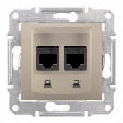 Компьютерная розетка двойная Schneider Electric Sedna RJ45 5e UTP титан SDN4400168