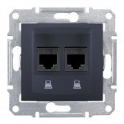 Компьютерная розетка двойная Schneider Electric Sedna RJ45 STP кат5e графит SDN4600170