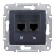 Комп'ютерна розетка подвійна Schneider Electric Sedna RJ45 STP кат5e графіт SDN4600170