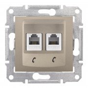 Телефонна розетка подвійна Schneider Electric Sedna титан SDN4201168