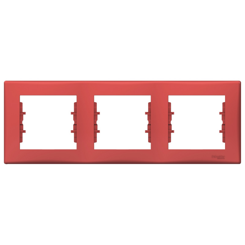Рамка Schneider Electric Sedna 3-постовая термопластик красный SDN5800541