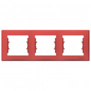 Рамка Schneider Electric Sedna 3-постовая термопластик красный SDN5800541