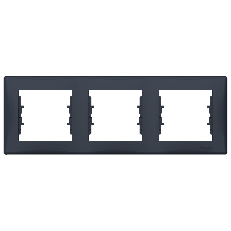 Рамка Schneider Electric Sedna 3-постова термопластик графіт SDN5800570