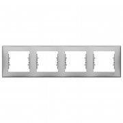 Рамка Schneider Electric Sedna 4-постовая термопластик алюминий SDN5800760