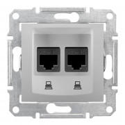 Комп'ютерна розетка подвійна Schneider Electric Sedna RJ45 кат6 STP алюміній SDN5000160