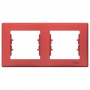 Рамка Schneider Electric Sedna 2-постова термопластик червоний SDN5800341