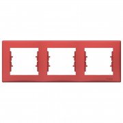 Рамка Schneider Electric Sedna 3-постова термопластик червоний SDN5800541