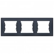 Рамка Schneider Electric Sedna 3-постова термопластик графіт SDN5800570