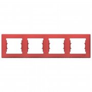 Рамка Schneider Electric Sedna 4-постова термопластик червоний SDN5800741