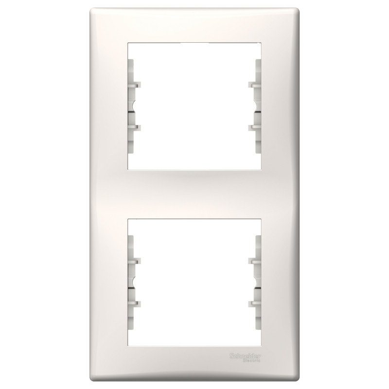 Рамка Schneider Electric Sedna 2-постова вертикальна термопластик слонова кістка SDN5801123
