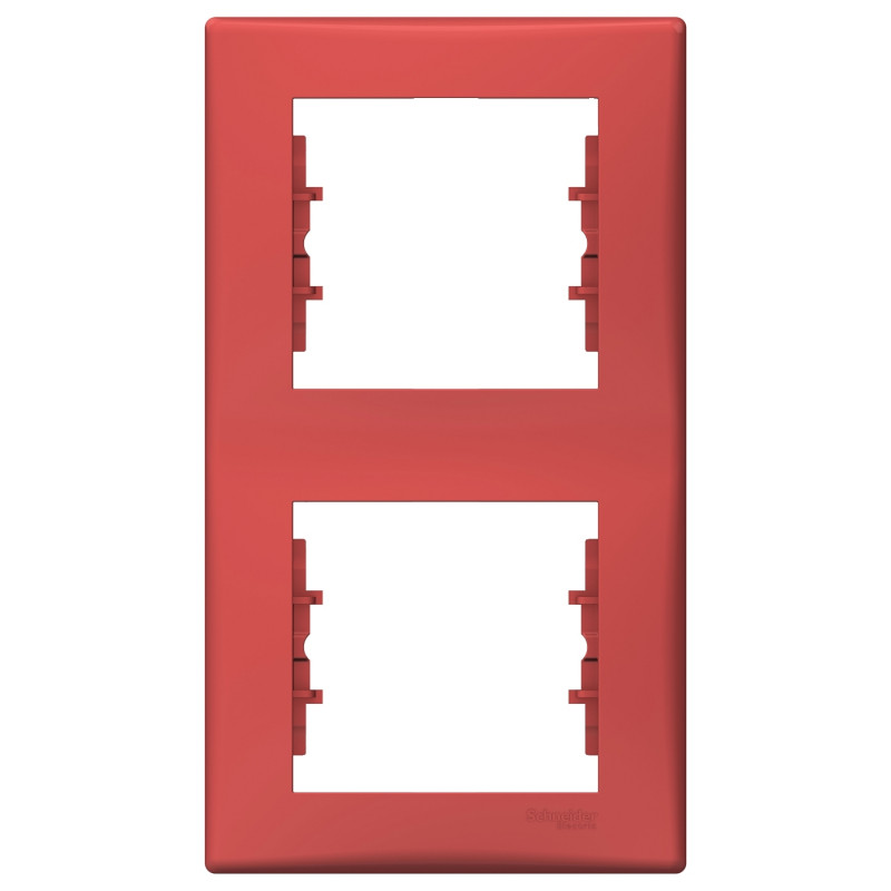 Рамка Schneider Electric Sedna 2-постова вертикальна термопластик червоний SDN5801141