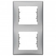 Рамка Schneider Electric Sedna 2-постовая вертикальная термопластик алюминий SDN5801160