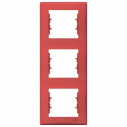 Рамка Schneider Electric Sedna 3-постовая вертикальная термопластик красный SDN5801341