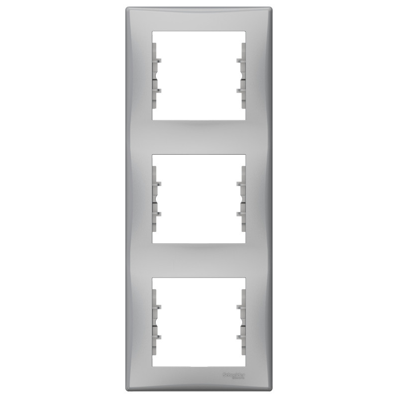 Рамка Schneider Electric Sedna 3-постова вертикальна термопластик алюміній SDN5801360