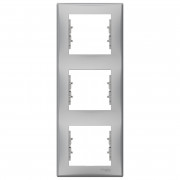 Рамка Schneider Electric Sedna 3-постовая вертикальная термопластик алюминий SDN5801360