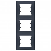 Рамка Schneider Electric Sedna 3-постовая вертикальная термопластик графит SDN5801370