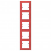 Рамка Schneider Electric Sedna 5-постовая вертикальная термопластик красный SDN5801541