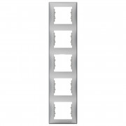 Рамка Schneider Electric Sedna 5-постовая вертикальная термопластик алюминий SDN5801560