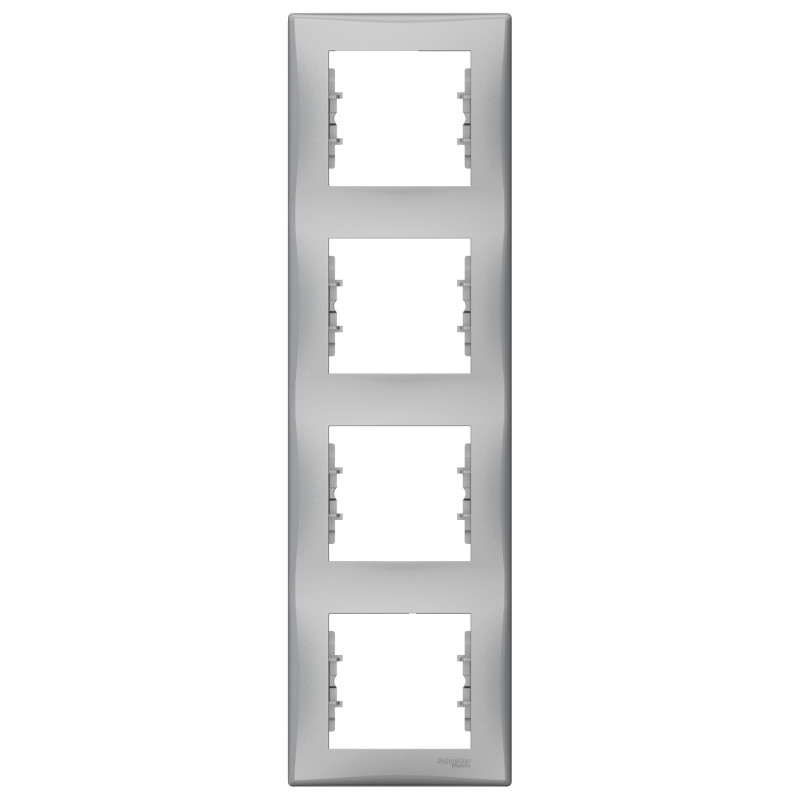 Рамка Schneider Electric Sedna 4-постова вертикальна термопластик алюміній SDN5802060