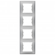 Рамка Schneider Electric Sedna 4-постовая вертикальная термопластик алюминий SDN5802060