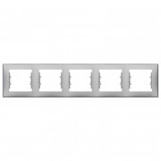 Рамка Schneider Electric Sedna 5-постовая термопластик алюминий SDN5800960