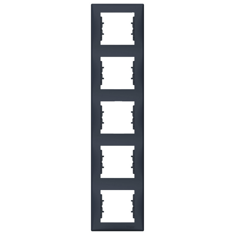 Рамка Schneider Electric Sedna 5-постова вертикальна термопластик графіт SDN5801570