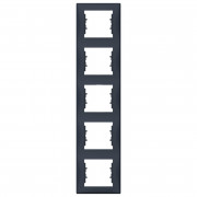 Рамка Schneider Electric Sedna 5-постовая вертикальная термопластик графит SDN5801570