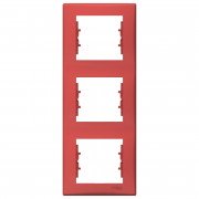 Рамка Schneider Electric Sedna 3-постова вертикальна термопластик червоний SDN5801341