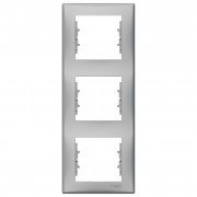 Рамка Schneider Electric Sedna 3-постова вертикальна термопластик алюміній SDN5801360