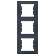 Рамка Schneider Electric Sedna 3-постовая вертикальная термопластик графит SDN5801370