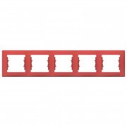 Рамка Schneider Electric Sedna 5-постова термопластик червоний SDN5800941