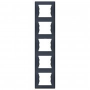 Рамка Schneider Electric Sedna 5-постовая вертикальная термопластик графит SDN5801570