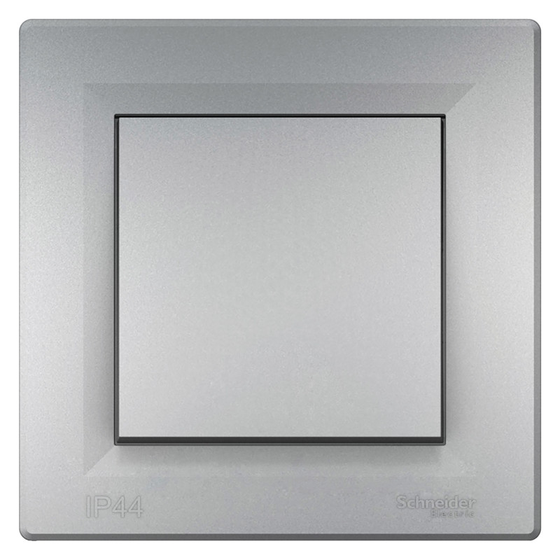 Выключатель Schneider Electric Asfora 1-клавишный самозажимный ІР44 алюминий EPH0100261