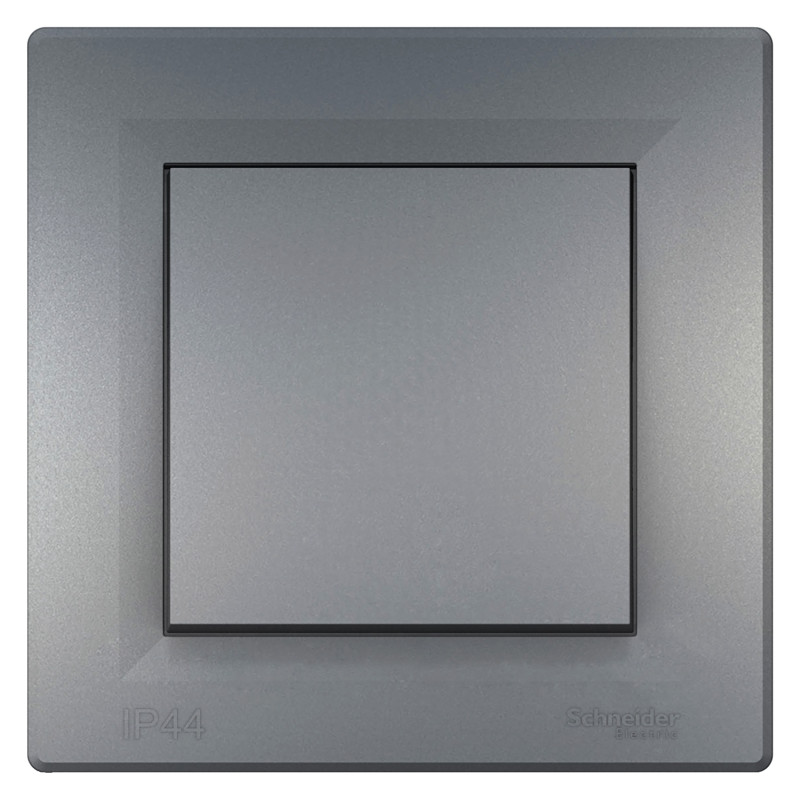 Выключатель Schneider Electric Asfora 1-клавишный самозажимный ІР44 сталь EPH0100262