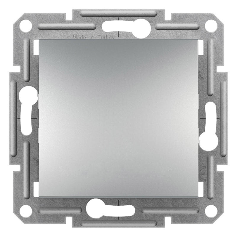 Выключатель Schneider Electric Asfora 1-клавишный двухполюсный самозажимный алюминий EPH0200161