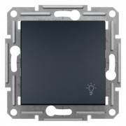 Выключатель Schneider Electric Asfora кнопочный самозажимный с символом Свет антрацит EPH0900171